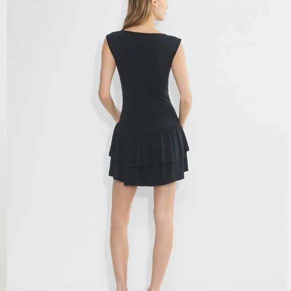 Wilfred Black Tiered Mini Dress - Picture 2 of 5